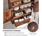 Farmhouse 24 Bathroom Wall Cabinet with Drawer, Double Barn Doors, Adjustable Shelf, White Medicine Cabinet Storage for Bathroom Kitchen Living Room