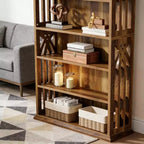 GDFStudio Hawthorne Bibliothèque Rustique en Bois à 6 Niveaux avec Étagères de Rangement Ajustables