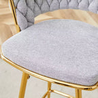 Tabourets de bar pivotants avec cadres en métal galvanisé et coussins moelleux en coton et lin respirant (lot de 2)