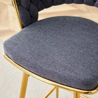 Tabourets de bar pivotants avec cadres en métal galvanisé et coussins moelleux en coton et lin respirant (lot de 2)