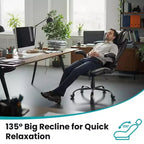 Chaise de bureau ergonomique, dossier haut en cuir, appui-tête réglable, soutien lombaire, accoudoirs relevables, fauteuil de bureau pivotant inclinable, pour la maison ou le bureau