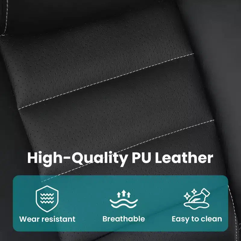 Chaise de bureau ergonomique, dossier haut en cuir, appui-tête réglable, soutien lombaire, accoudoirs relevables, fauteuil de bureau pivotant inclinable, pour la maison ou le bureau