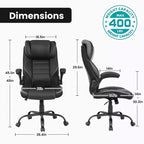 Chaise de bureau ergonomique, dossier haut en cuir, appui-tête réglable, soutien lombaire, accoudoirs relevables, fauteuil de bureau pivotant inclinable, pour la maison ou le bureau