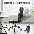 Chaise de bureau ergonomique, dossier haut en cuir, appui-tête réglable, soutien lombaire, accoudoirs relevables, fauteuil de bureau pivotant inclinable, pour la maison ou le bureau