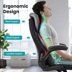 Chaise de bureau ergonomique, dossier haut en cuir, appui-tête réglable, soutien lombaire, accoudoirs relevables, fauteuil de bureau pivotant inclinable, pour la maison ou le bureau