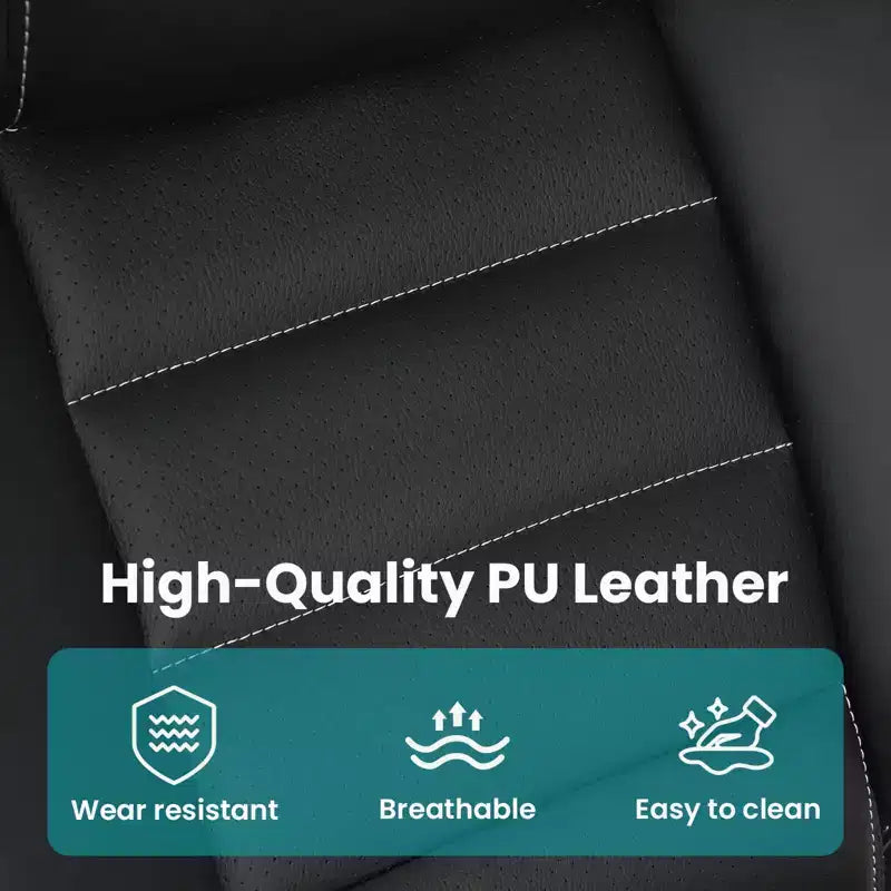 Chaise de bureau ergonomique, dossier haut en cuir, appui-tête réglable, soutien lombaire, accoudoirs relevables, fauteuil de bureau pivotant inclinable, pour la maison ou le bureau