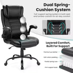 Chaise de bureau ergonomique, dossier haut en cuir, appui-tête réglable, soutien lombaire, accoudoirs relevables, fauteuil de bureau pivotant inclinable, pour la maison ou le bureau