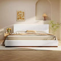 Christopher Knight Home Phyllis Modern Minimalist Boucle Upholstered Wood Platform Bed