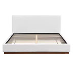 Lit plateforme en bois rembourré en bouclé Phyllis Modern Minimaliste Christopher Knight Home