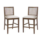 Tabourets de comptoir rembourrés Christopher Knight Home Maris en rotin tressé et hévéa style campagne française (Lot de 2)