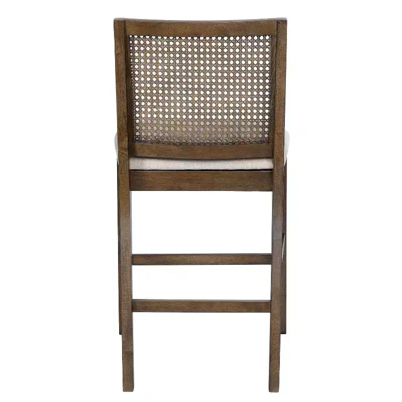 Tabourets de comptoir rembourrés Christopher Knight Home Maris en rotin tressé et hévéa style campagne française (Lot de 2)