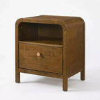 Table de chevet en bois Eldren de Roundhill Furniture avec cadre en bois d'hévéa massif, finition noyer
