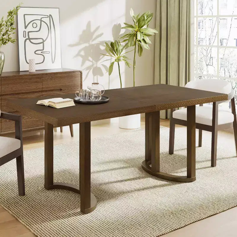 Christopher Knight Home Evat Table à manger rectangulaire 6 places moderne en bois d'hévéa 69
