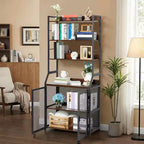 Bureau Bibliothèque 2-en-1 avec Étagères de Rangement, Bureau d'Étude Industriel en Métal et Panneaux de Particules avec Bibliothèque, Bureau Haut de 70 cm