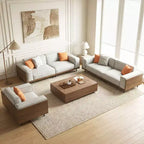 Ensemble de salon moderne du milieu du siècle 4 pièces : canapé, causeuse, fauteuil de salon et table basse à rangement extensible (housses lavables) Gaoyangjiaju