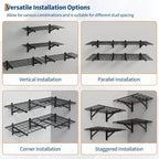 Lot de 4 étagères murales flottantes de rangement pour garage, 60x90cm, capacité améliorée de 635 kg