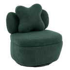Modern Swivel Accent Chair, Teddy Fabric 360Rotating Lounge Chair , Upholstered Comfy Reading Chair for for Living Room Bedroom Small Space, Green