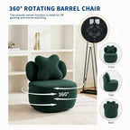 Fauteuil d'appoint pivotant moderne, fauteuil de salon rotatif à 360° en tissu Teddy, fauteuil de lecture rembourré confortable pour salon, chambre, petit espace, vert