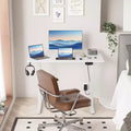 Qwatto 40 inch Electric Standing Desk Height Adjustable Sit to Stand Motorized Small Computer Desk for Home Office Gaming with Memory Presets White