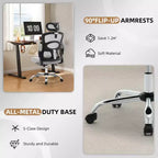 Chaise de Bureau Ergonomique à Dossier Haut en Maille, Appui-tête et Soutien Lombaire Réglables, Roulettes Pivotantes à 360°, pour la Maison, le Bureau
