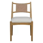 Christopher Knight Home Sigrid Chaises de salle à manger capitonnées en rotin et hévéa, de style moderne du milieu du siècle (lot de 2)