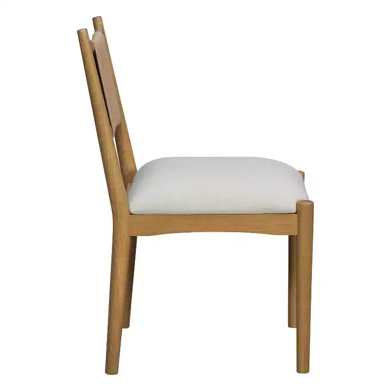 Christopher Knight Home Sigrid Chaises de salle à manger capitonnées en rotin et hévéa, de style moderne du milieu du siècle (lot de 2)