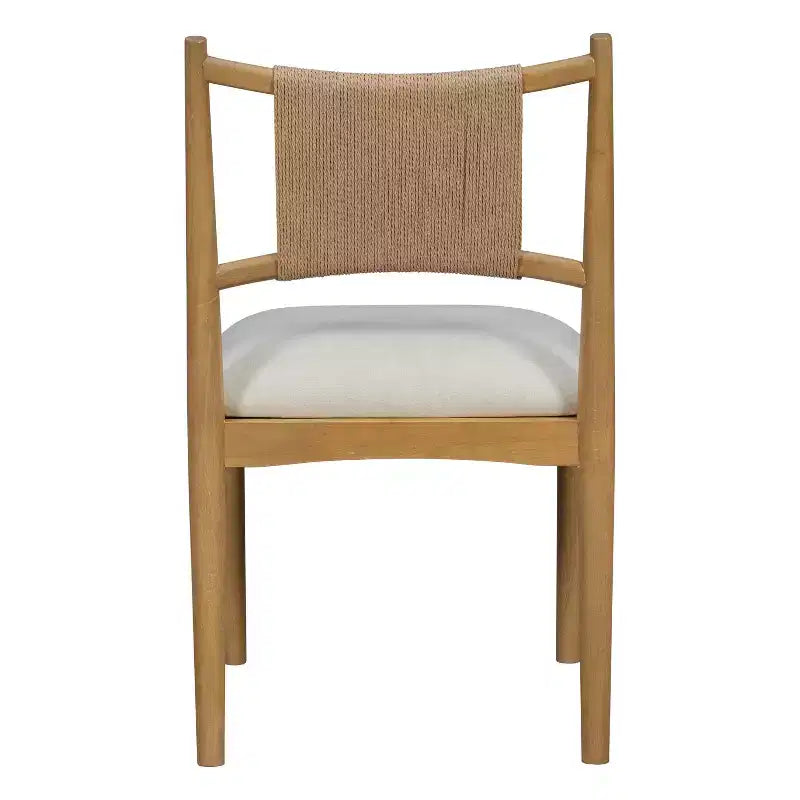 Christopher Knight Home Sigrid Chaises de salle à manger capitonnées en rotin et hévéa, de style moderne du milieu du siècle (lot de 2)