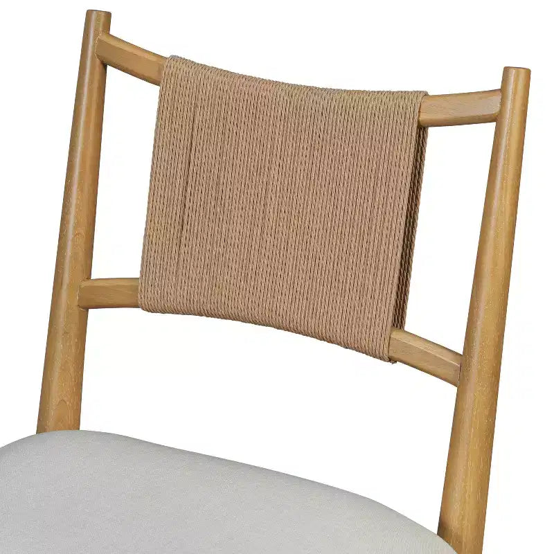 Christopher Knight Home Sigrid Chaises de salle à manger capitonnées en rotin et hévéa, de style moderne du milieu du siècle (lot de 2)