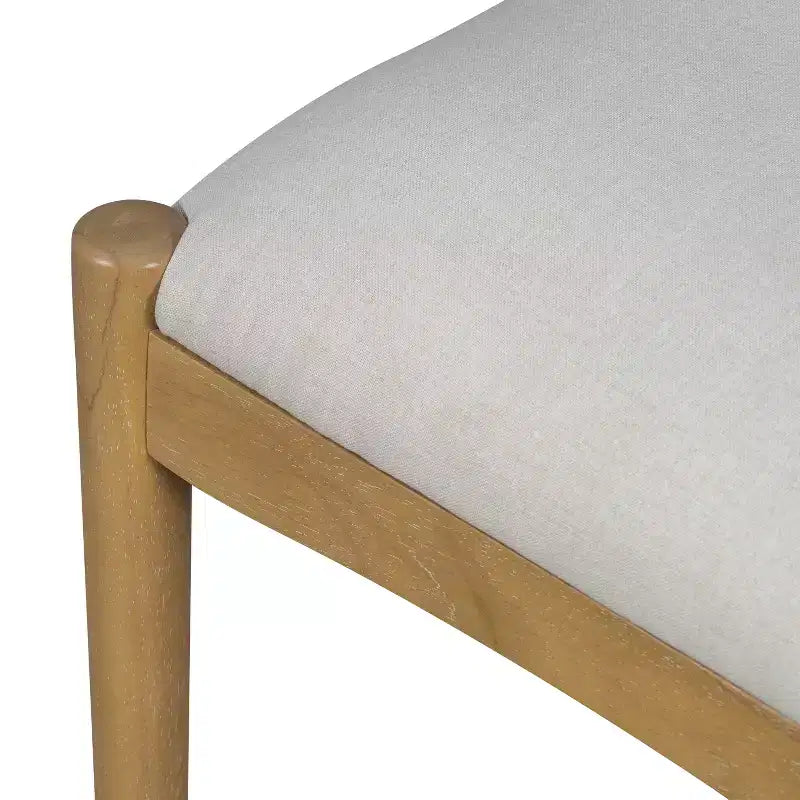 Christopher Knight Home Sigrid Chaises de salle à manger capitonnées en rotin et hévéa, de style moderne du milieu du siècle (lot de 2)