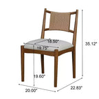 Christopher Knight Home Sigrid Chaises de salle à manger capitonnées en rotin et hévéa, de style moderne du milieu du siècle (lot de 2)