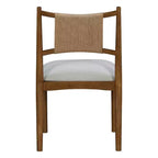 Christopher Knight Home Sigrid Chaises de salle à manger capitonnées en rotin et hévéa, de style moderne du milieu du siècle (lot de 2)