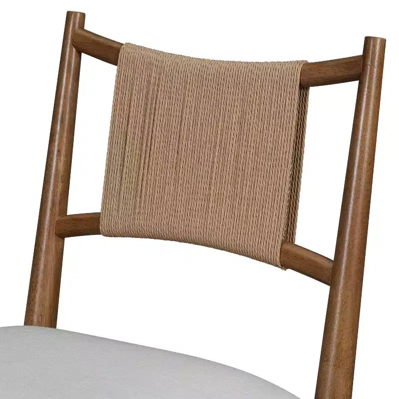 Christopher Knight Home Sigrid Chaises de salle à manger capitonnées en rotin et hévéa, de style moderne du milieu du siècle (lot de 2)