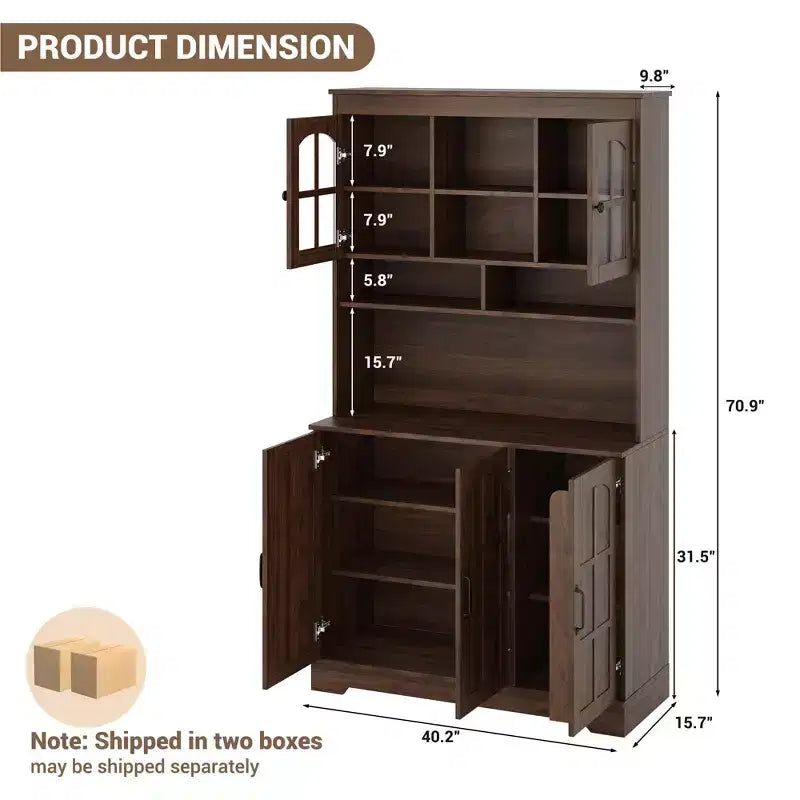 Meuble de garde-manger, Meuble de cuisine avec portes vitrées, Salle à manger