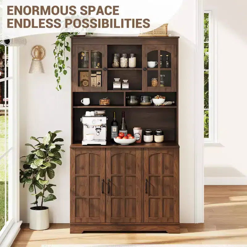 Meuble de garde-manger, Meuble de cuisine avec portes vitrées, Salle à manger