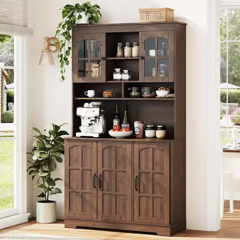 Meuble de garde-manger, Meuble de cuisine avec portes vitrées, Salle à manger
