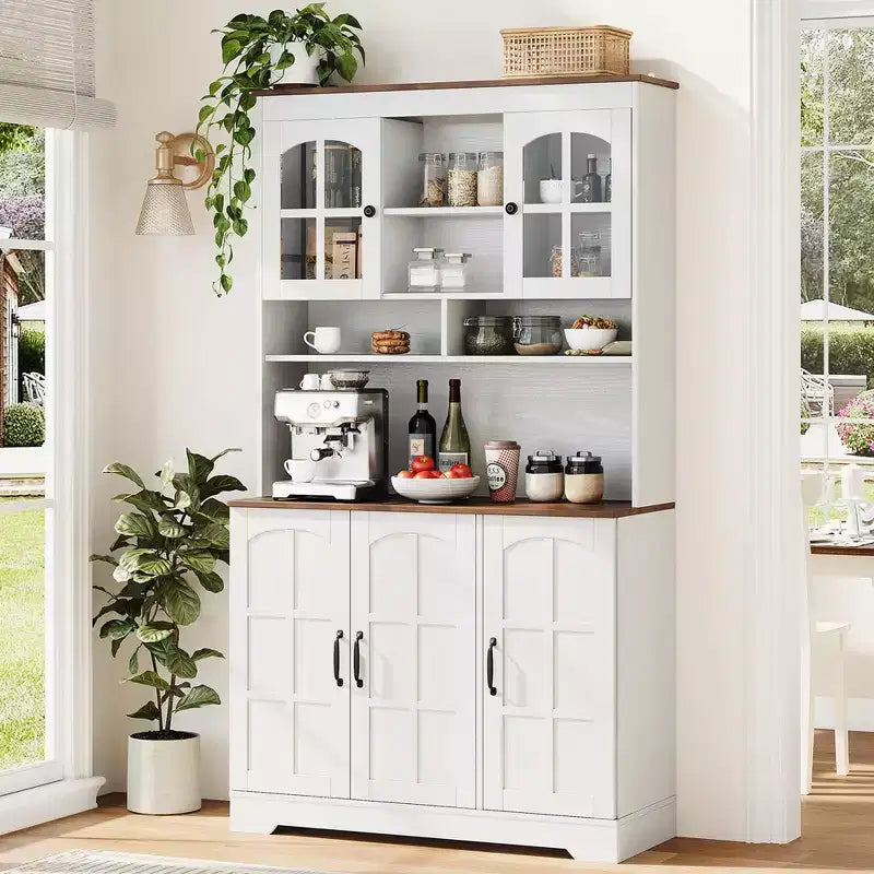 Meuble de garde-manger, Meuble de cuisine avec portes vitrées, Salle à manger