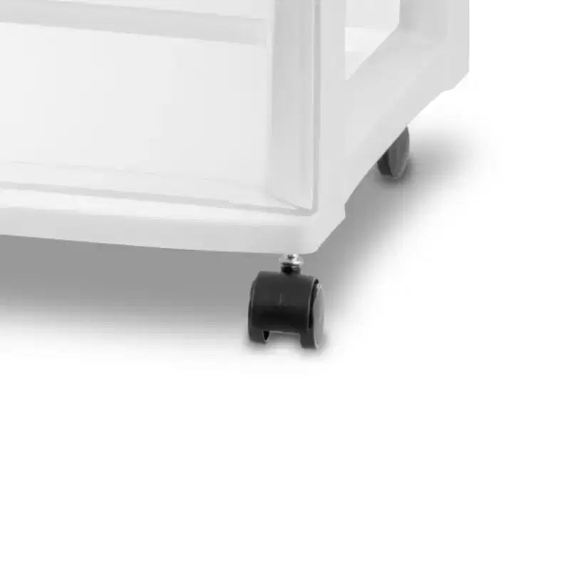 Chariot de rangement à 3 tiroirs Sterilite, organisateur roulant en plastique moyen, blanc, paquet de 6