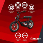 Mini-moto électrique Rétro Razor Rambler 16 avec moteur 350W et batterie 36V, noire