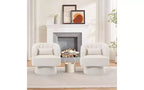 Fauteuil pivotant GustoWave, fauteuil d'appoint en velours 360 avec rembourrage épais, chaise longue moderne du milieu du siècle pour salon, chambre à coucher, gris