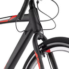 NAYSAYE Vélo de course sur route Cadre léger en alliage d'aluminium Frein à disque Performance aérodynamique Vélo de ville, Noir, 53.54*8.27*30.31