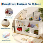 Étagère en bois à 5 sections et 2 niveaux pour enfants, bibliothèque de rangement ouverte pour jouets, pour salle de jeux, chambre de bébé, salle de classe et jardin d'enfants