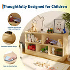 Étagère en bois à 5 sections et 2 niveaux pour enfants, bibliothèque de rangement ouverte pour jouets, pour salle de jeux, chambre de bébé, salle de classe et jardin d'enfants