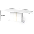 Ensemble de salle à manger 7 pièces FurnitureR pour 6 personnes, table à manger moderne en MDF avec 6 chaises rembourrées en suède, ensemble de table de cuisine et salle à manger avec pieds en métal pour la maison