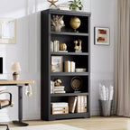 Étagère de style rustique à 5 niveaux, bibliothèque haute de 175 cm avec étagères réglables et conception antidérapante, étagère de rangement ouverte pour bureau à domicile, salon