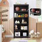 Étagère de style rustique à 5 niveaux, bibliothèque haute de 175 cm avec étagères réglables et conception antidérapante, étagère de rangement ouverte pour bureau à domicile, salon