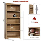 Étagère de style rustique à 5 niveaux, bibliothèque haute de 175 cm avec étagères réglables et conception antidérapante, étagère de rangement ouverte pour bureau à domicile, salon