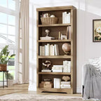 Étagère de style rustique à 5 niveaux, bibliothèque haute de 175 cm avec étagères réglables et conception antidérapante, étagère de rangement ouverte pour bureau à domicile, salon