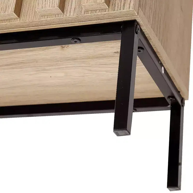 Meuble Buffet de Rangement, Buffet avec 2 Portes Cannelées, Table Bar à Café en Bois pour Entrée, Couloir, Cuisine, Salle à Manger, Salon