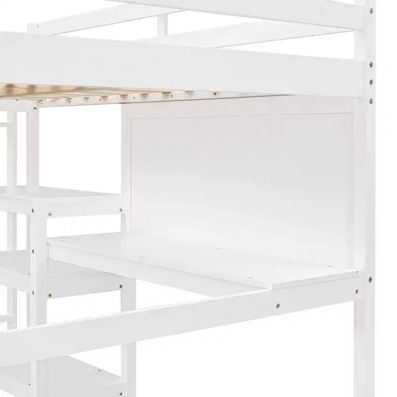 Lit mezzanine moderne Luxystar avec bibliothèque, bureau et tableau d'écriture