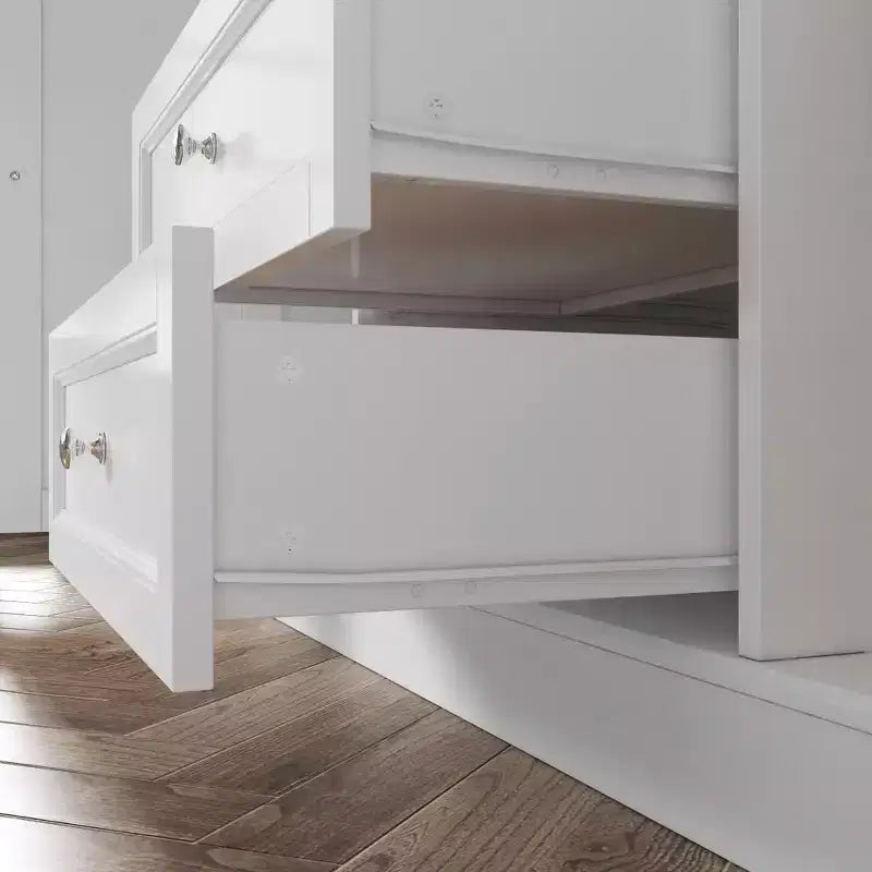 Commode à langer blanche Famapy - Organisateur de chambre d'enfant spacieux avec tiroirs et armoires pour couches, vêtements et jouets